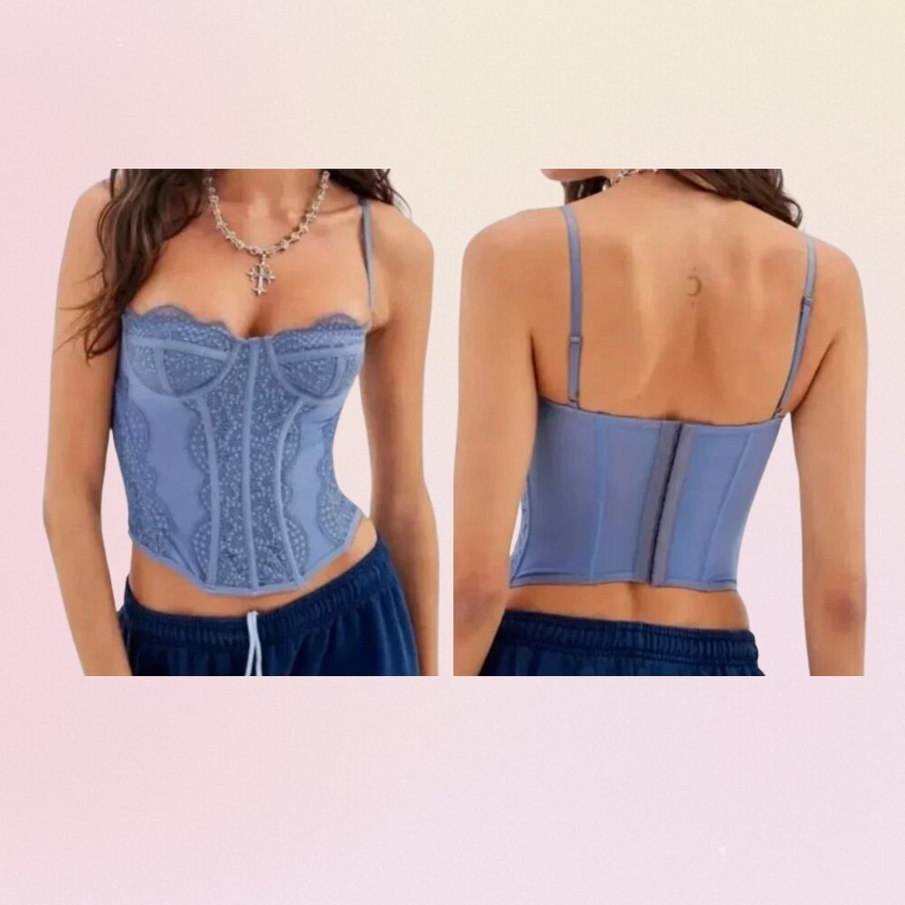 Urban Outfitters Out From Under Corset Top – Blue (S)